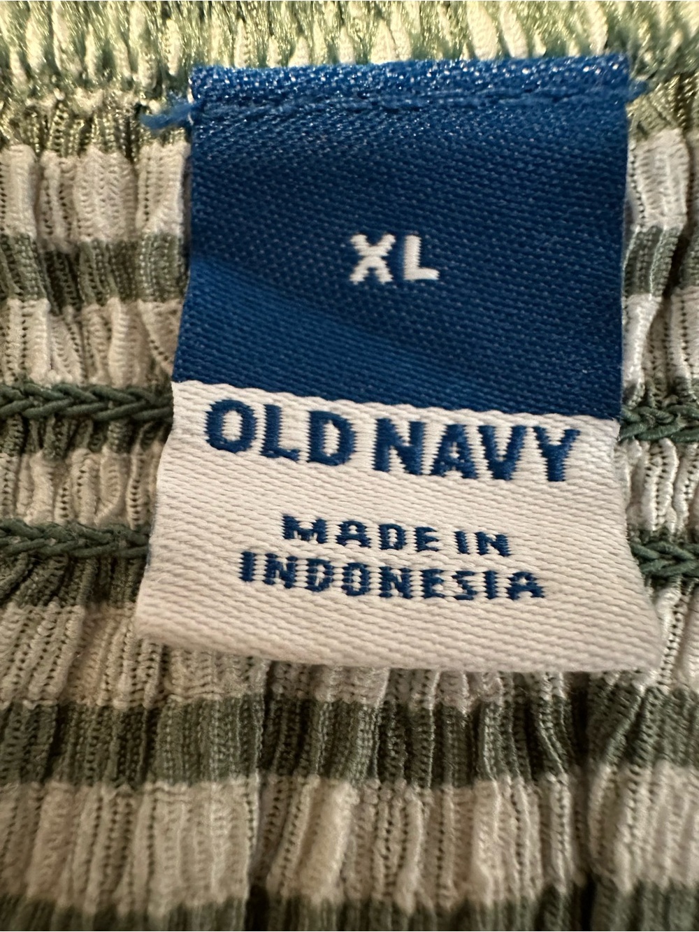 Old Navy Smocked Gingham Midi Dress green & white size XL - Picture 5 of 6
